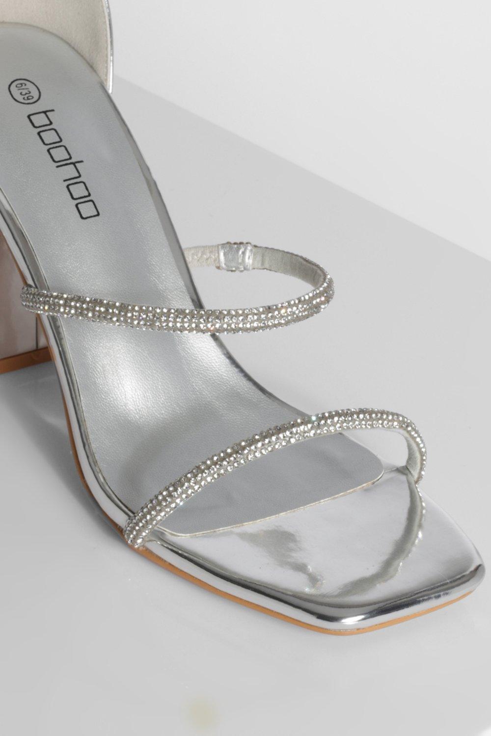 Matte silver block sales heels