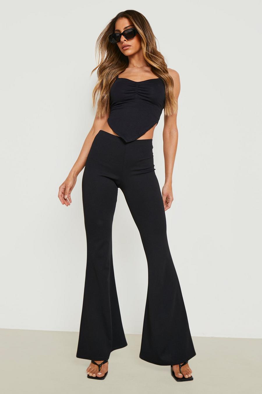 Black Low Rise Skinny Flare Trouser  image number 1