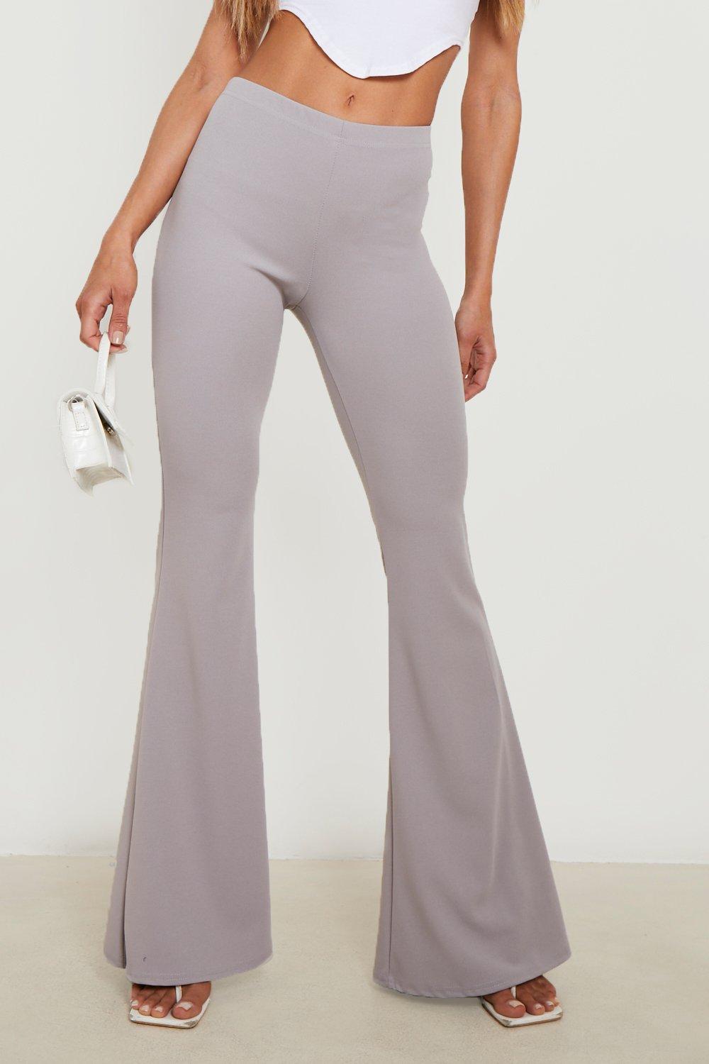 Tall Grey Jersey Flared Pants, Tall