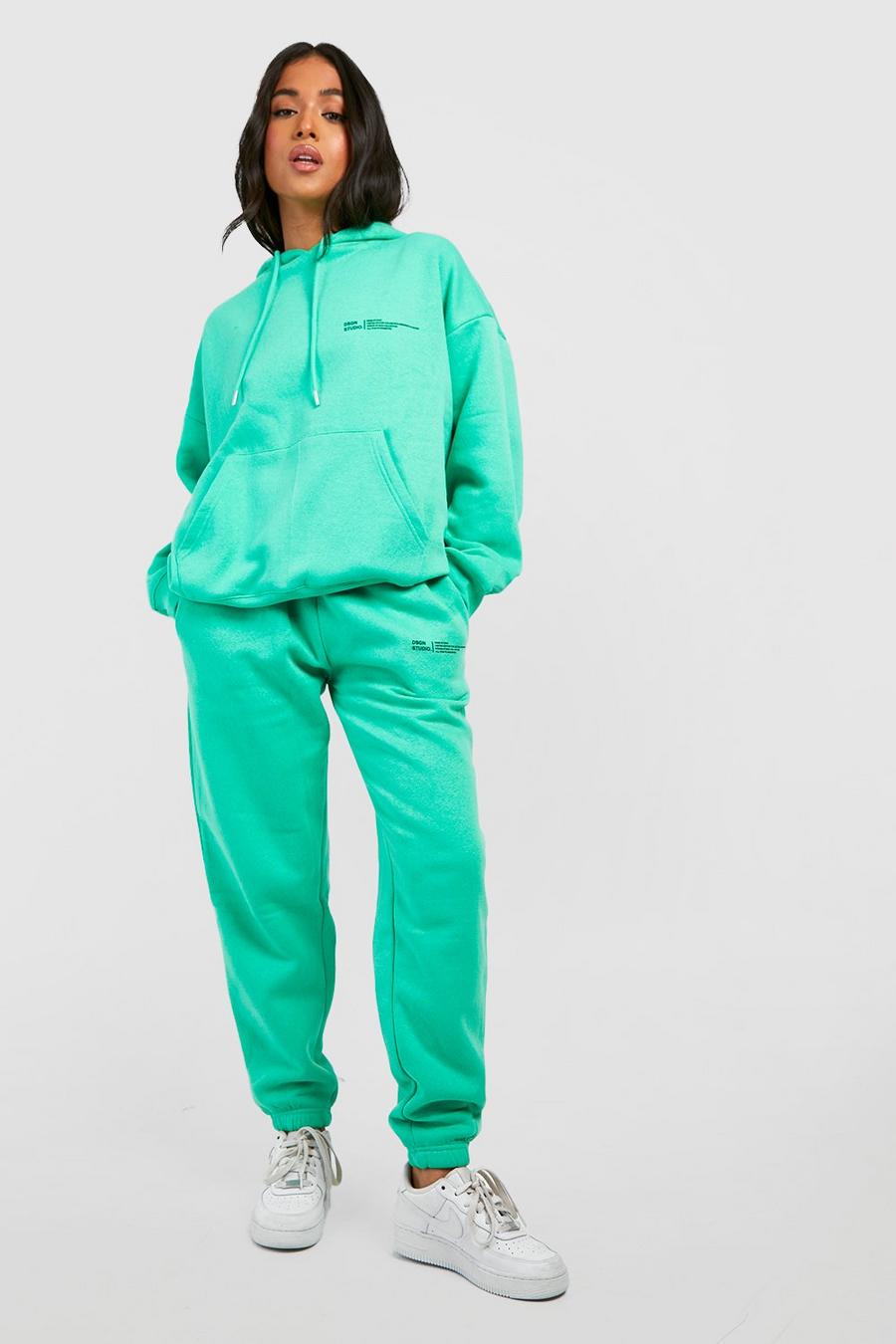Petite Hoodie-Trainingsanzug mit Dsgn Studio Text-Print, Green