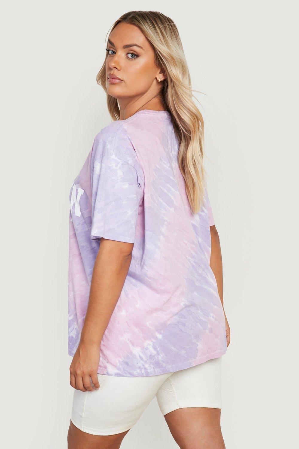 boohoo Plus Brooklyn Slogan Oversized T-Shirt Dress - Pink - Size 20