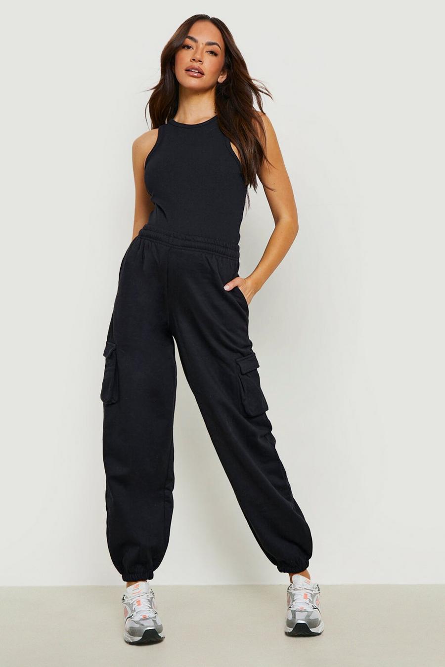 Black Maternity Cargo Joggers image number 1
