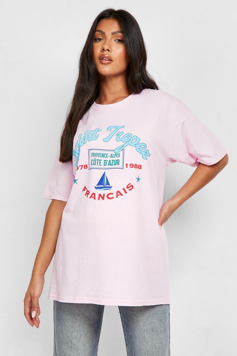 Camiseta Premamá con estampado de Saint Tropez, Pale pink image number 1