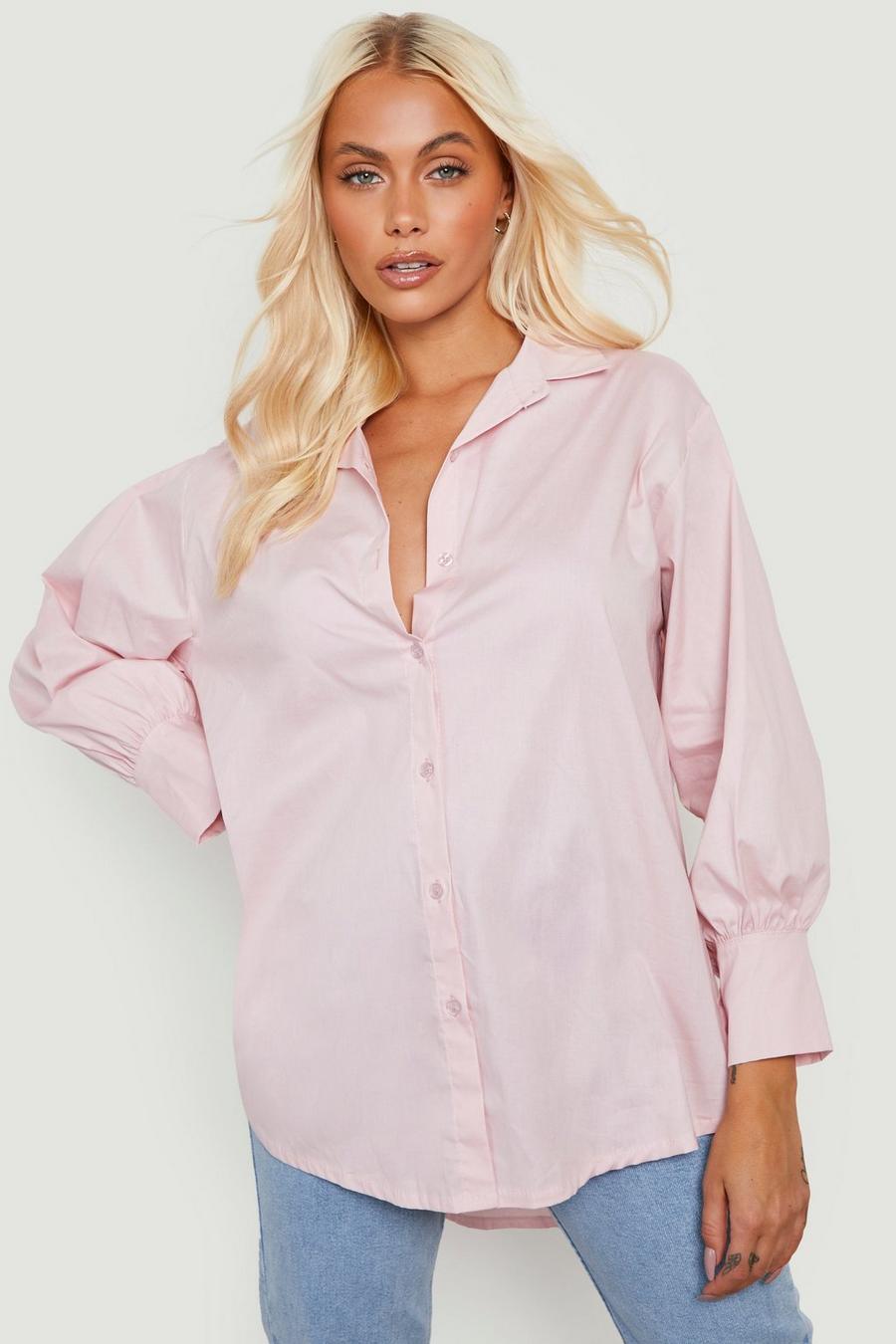 Oversize Hemd aus Baumwolle, Pink image number 1
