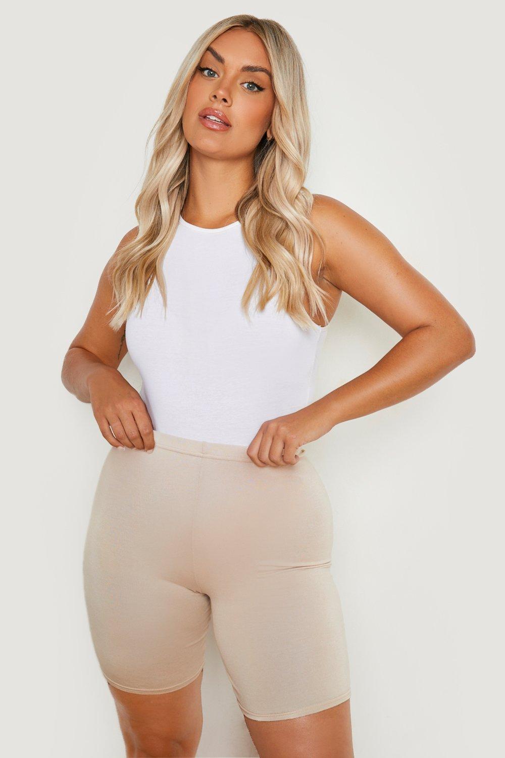 Plus size hot sale white cycling shorts