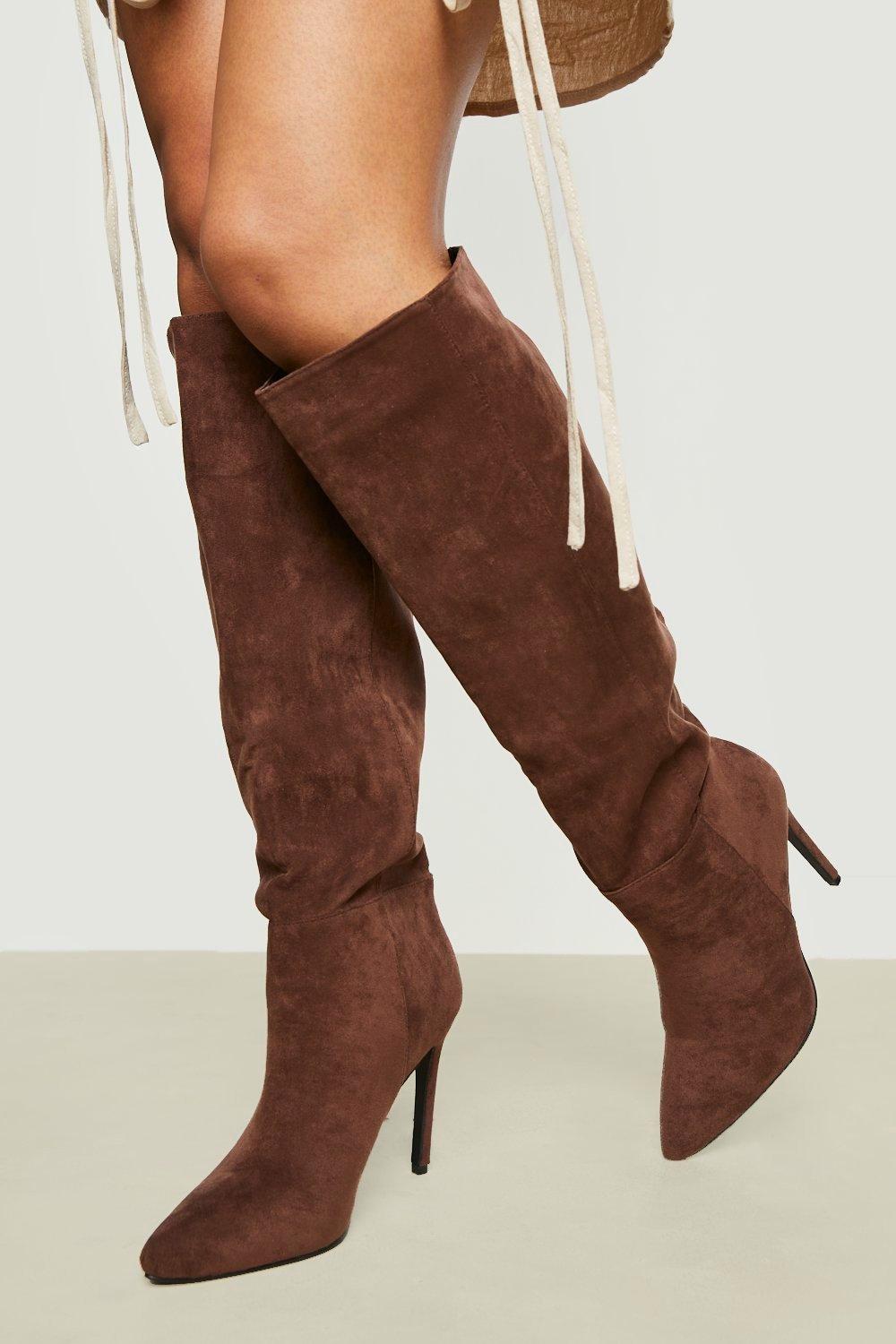 Pointed Knee High Stiletto Heeled Boots