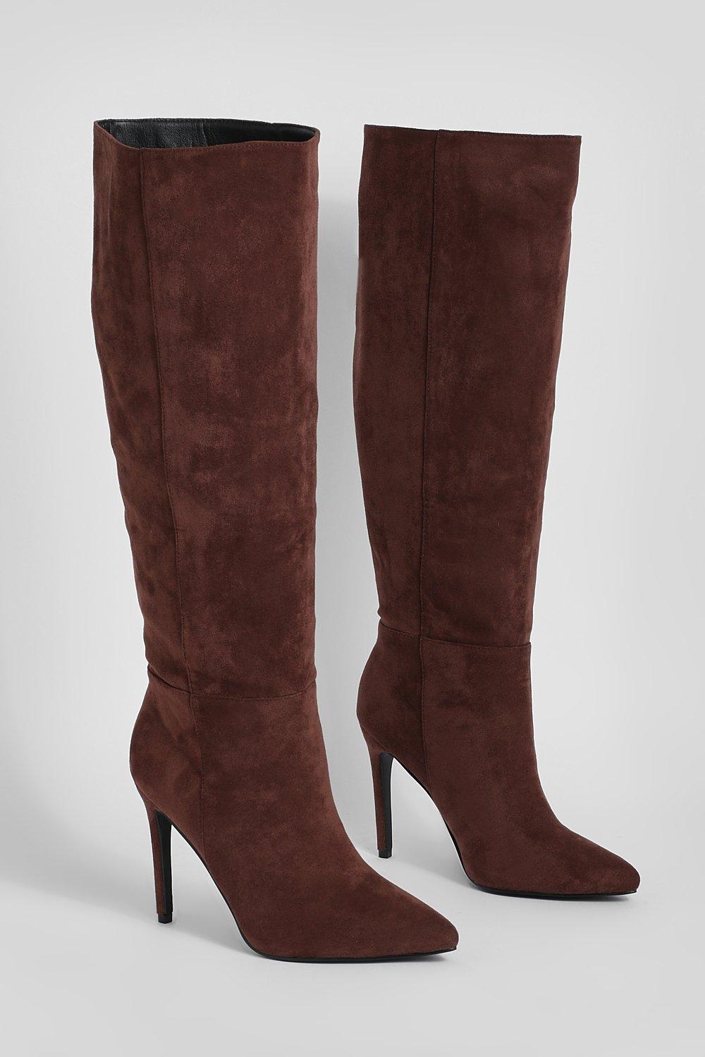 Pointed Knee High Stiletto Heeled Boots