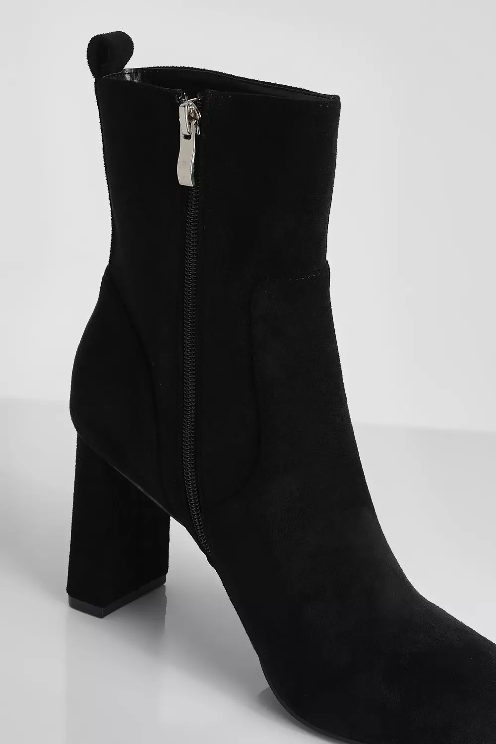 Black Flat Heel Round Toe Ankle Boot alternative image