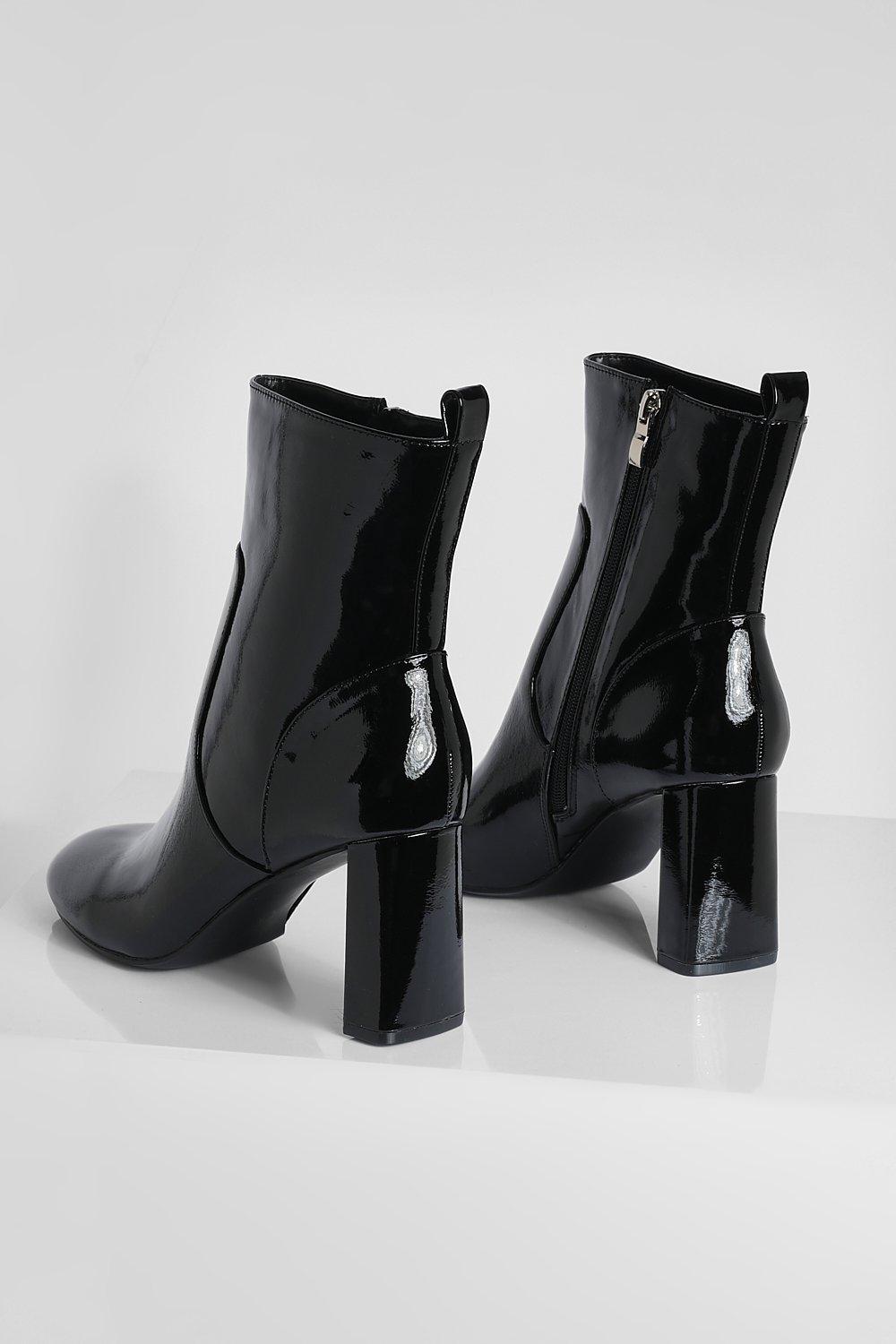 Boohoo patent hot sale boots