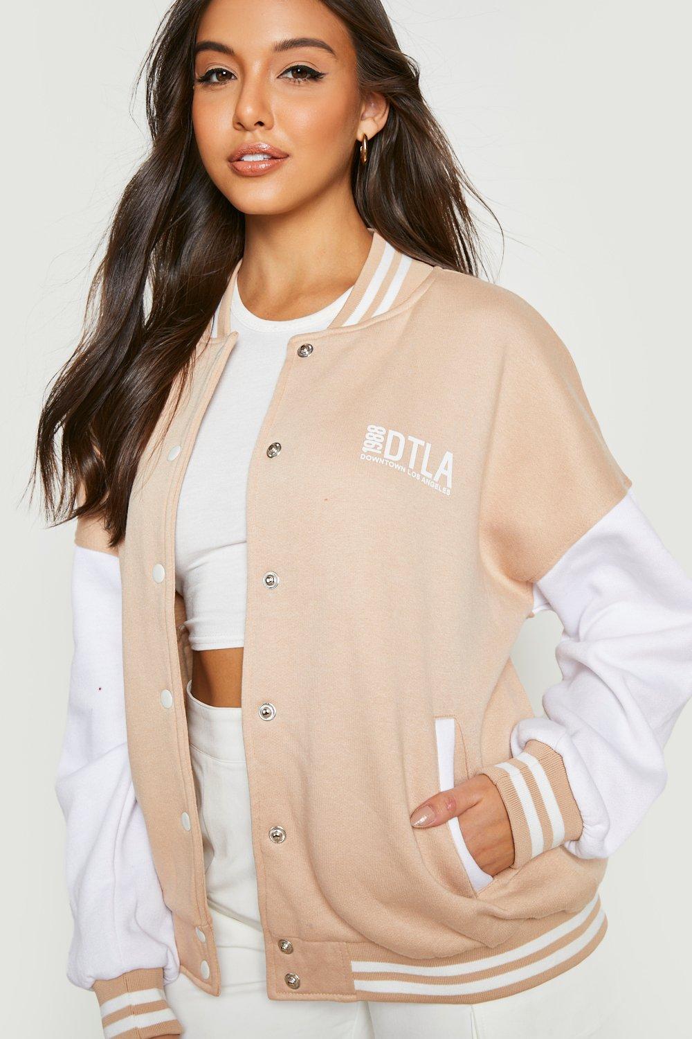 Chaqueta universitaria con colores en bloque | boohoo