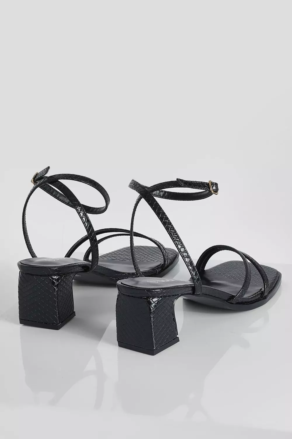 Black Low Block Asymmetric Strap Sandal alternative image