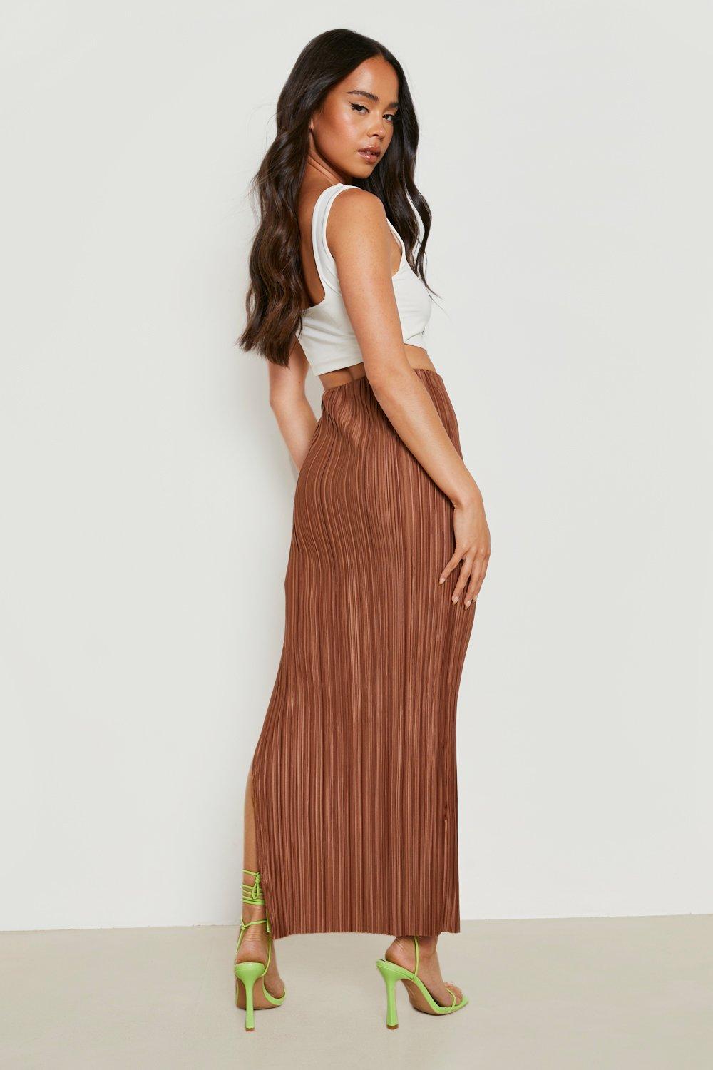 Petite pleated outlet maxi skirt