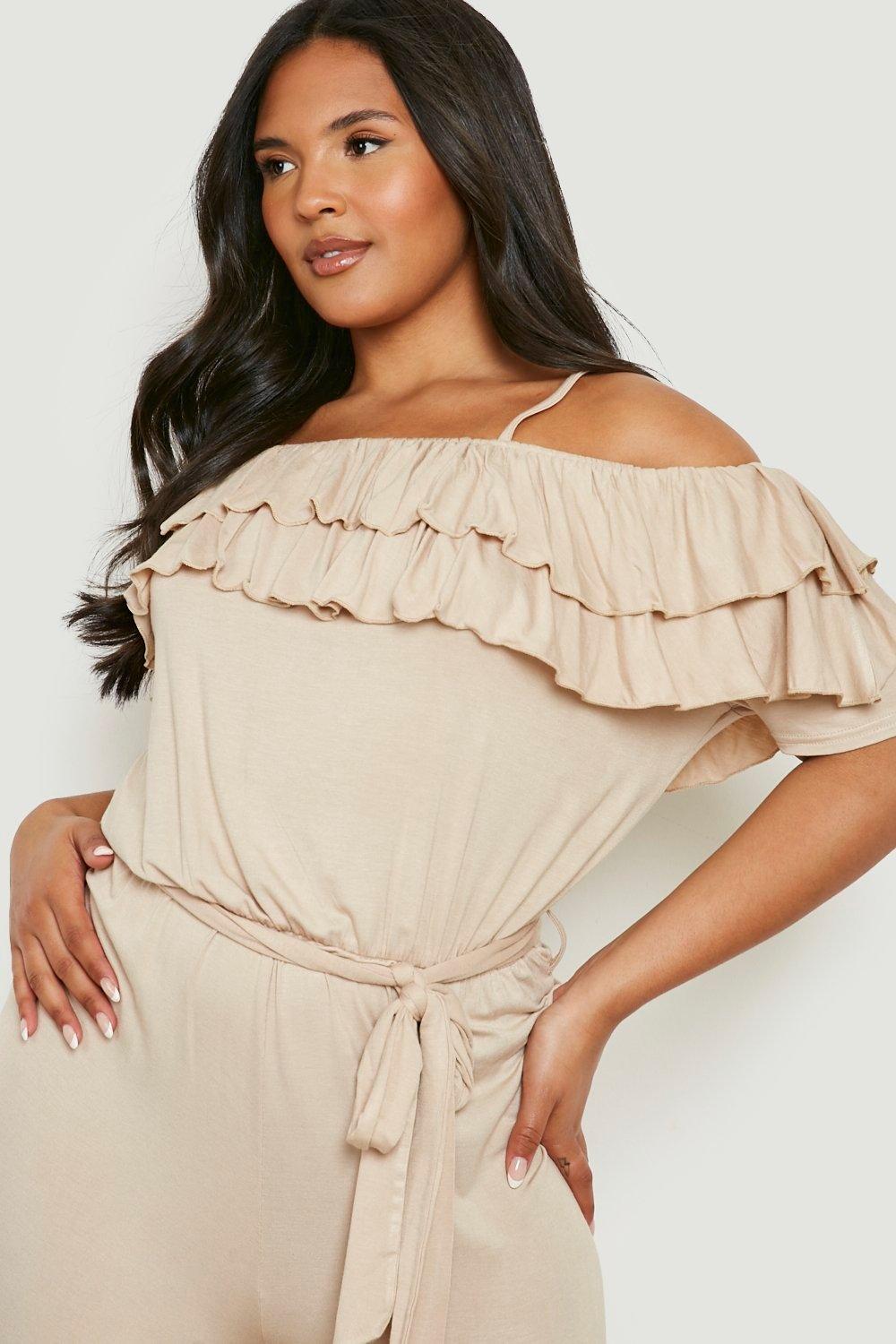 Ruffled Wide Leg Jumpsuit