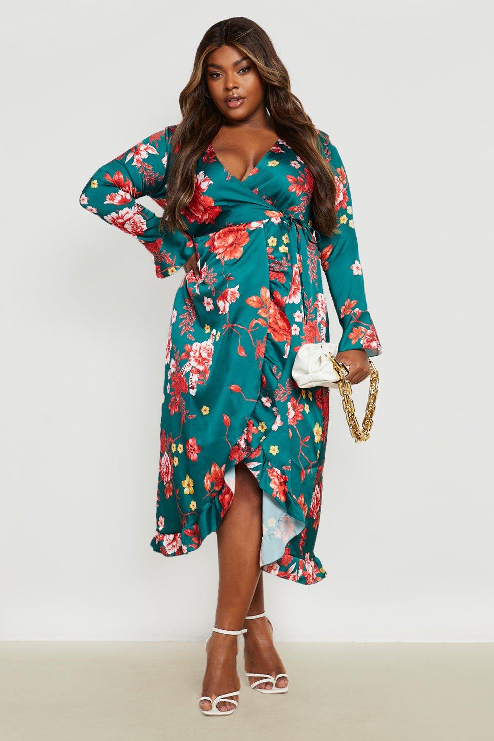 Ruffle wrap dress online