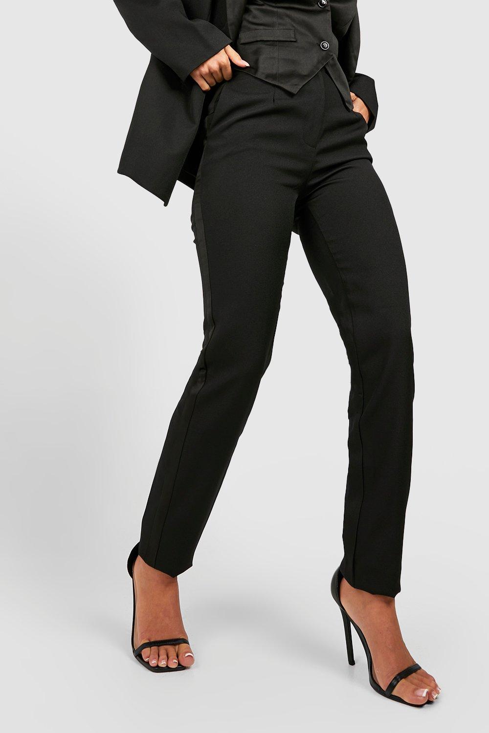 Black Slim Fit Tuxedo Pants