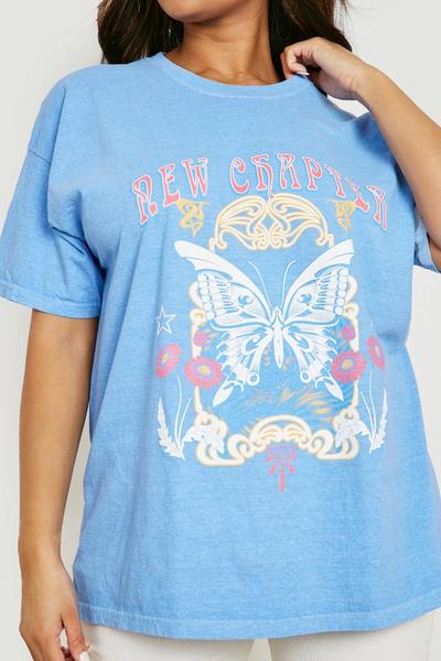 boohoo  Plus Butterfly Acid Wash T-shirt