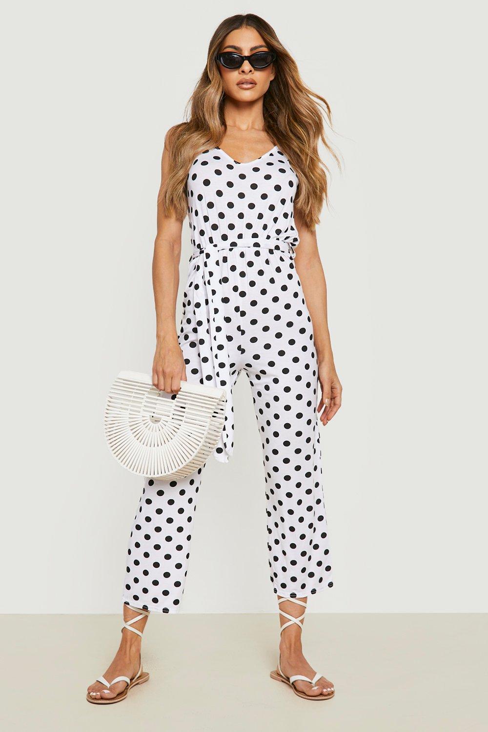 Boohoo polka store dot jumpsuit