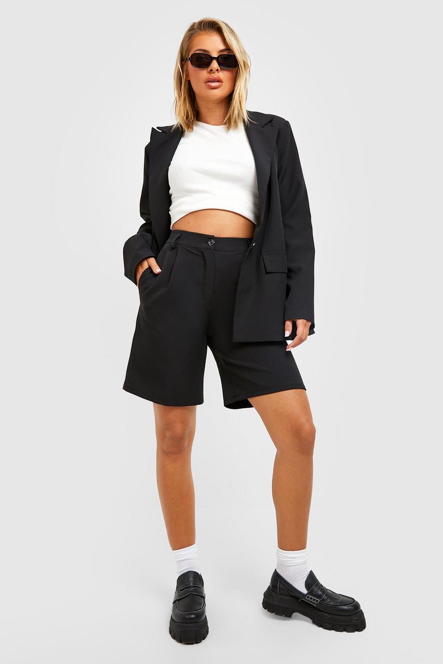 Black Tailored Woven Mid Short image number 1