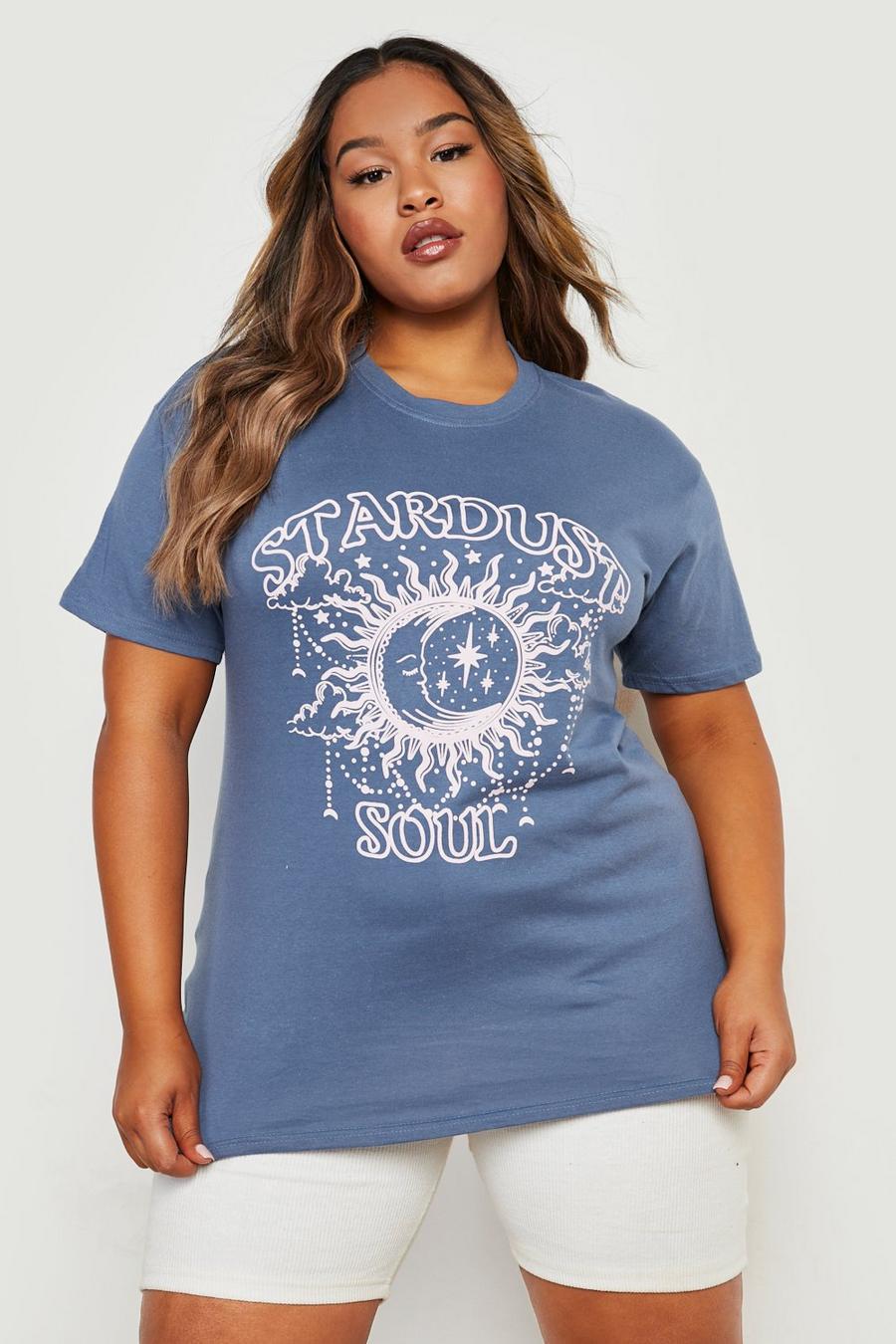 Blue Plus Stardust Soul Printed T-shirt  image number 1