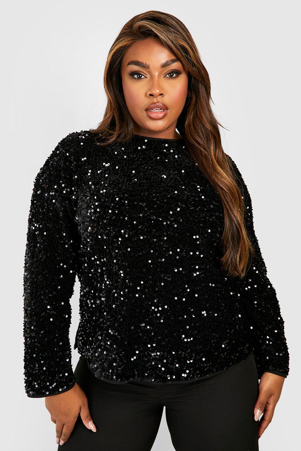 Long sequin sale top