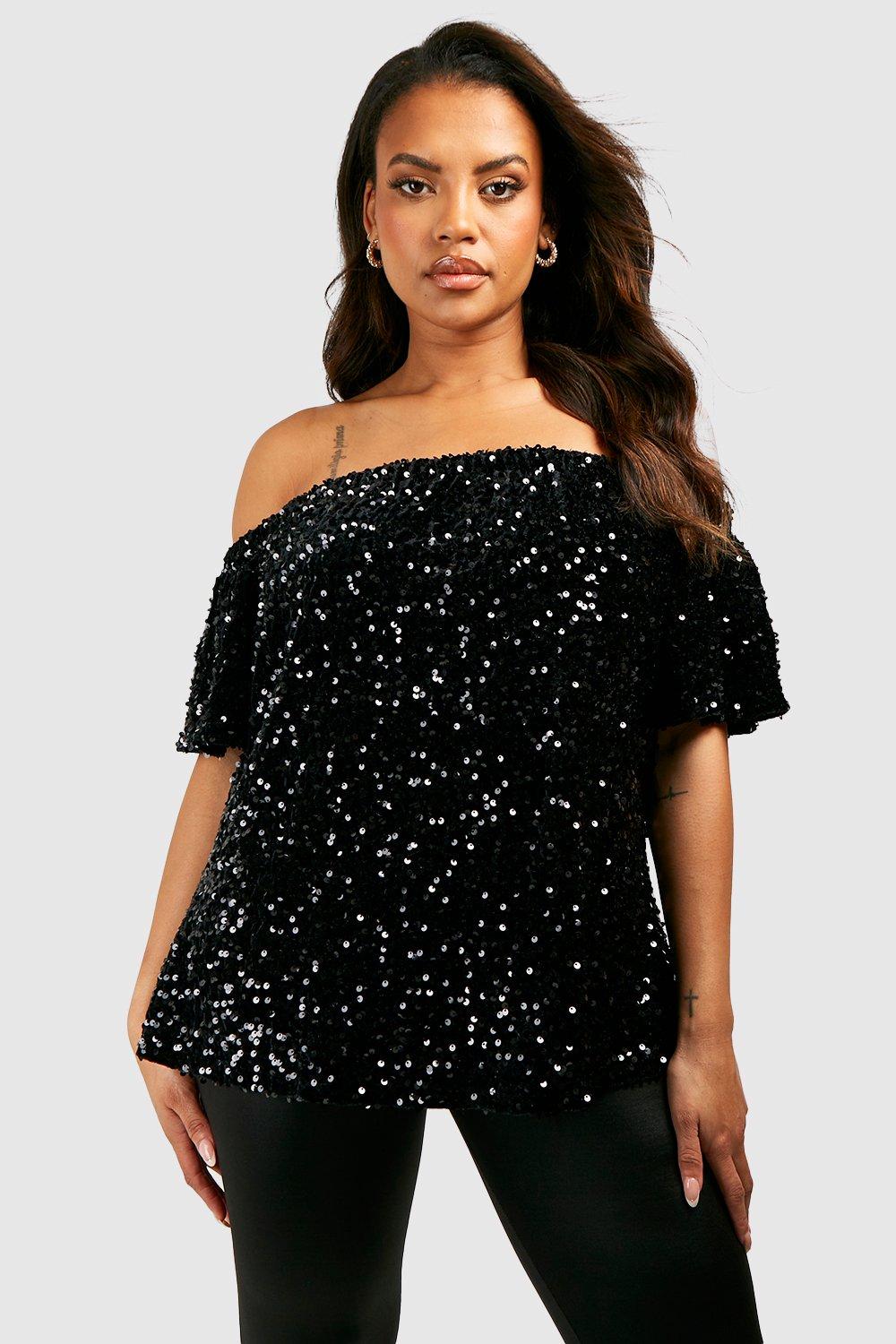 Cold shoulder shop sparkly tops