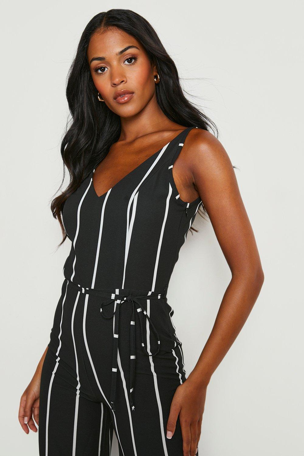 Tall Striped Tie Waist Jumpsuit