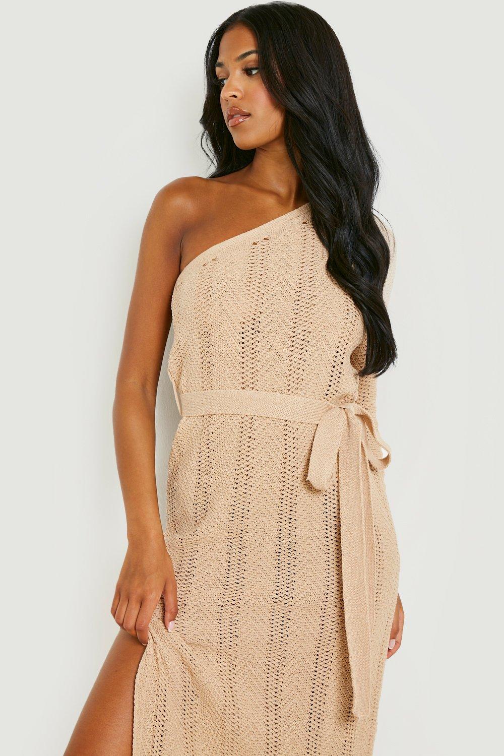 Crochet one 2024 shoulder dress