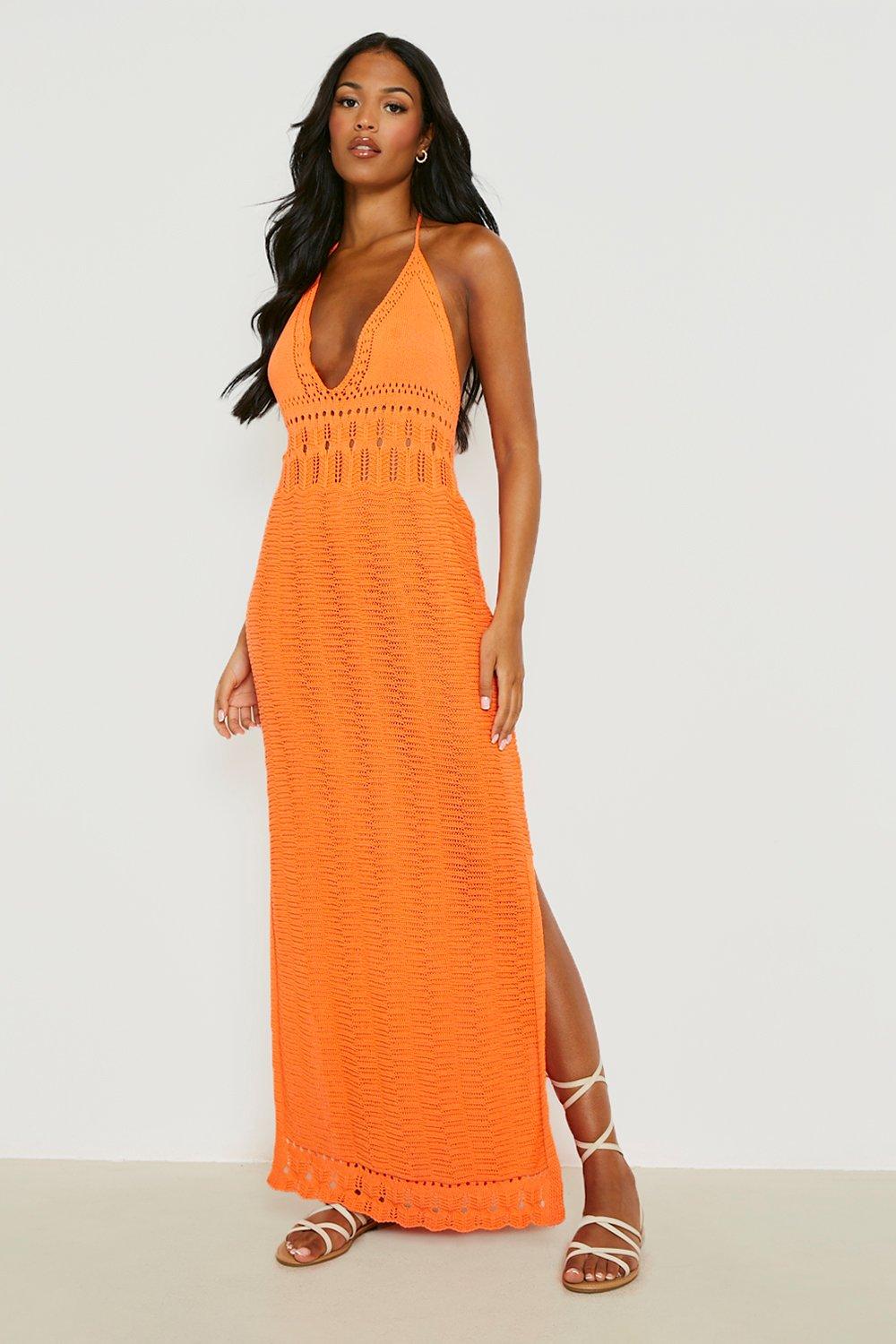Boohoo crochet midi dress discount