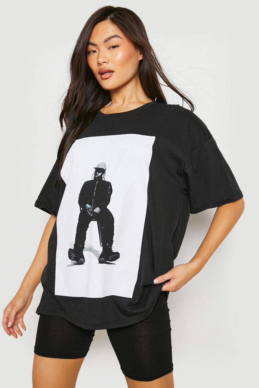 T-shirt oversize à imprimé Pusha T, Black image number 1