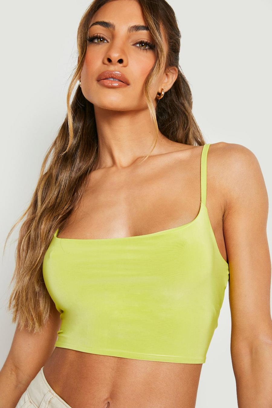 Lime green Double Layer Slinky Bralet