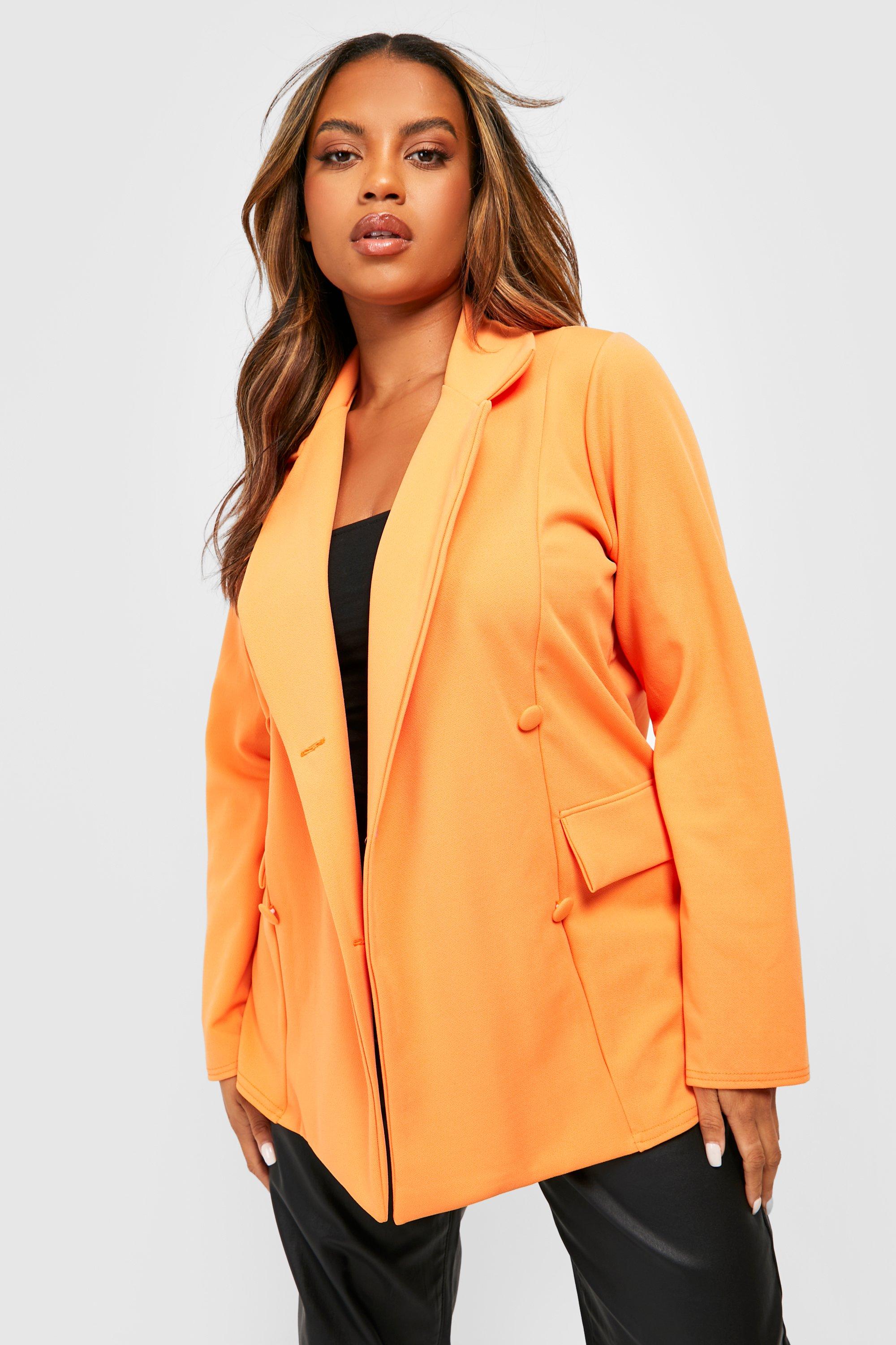 Plus size 2025 orange jacket