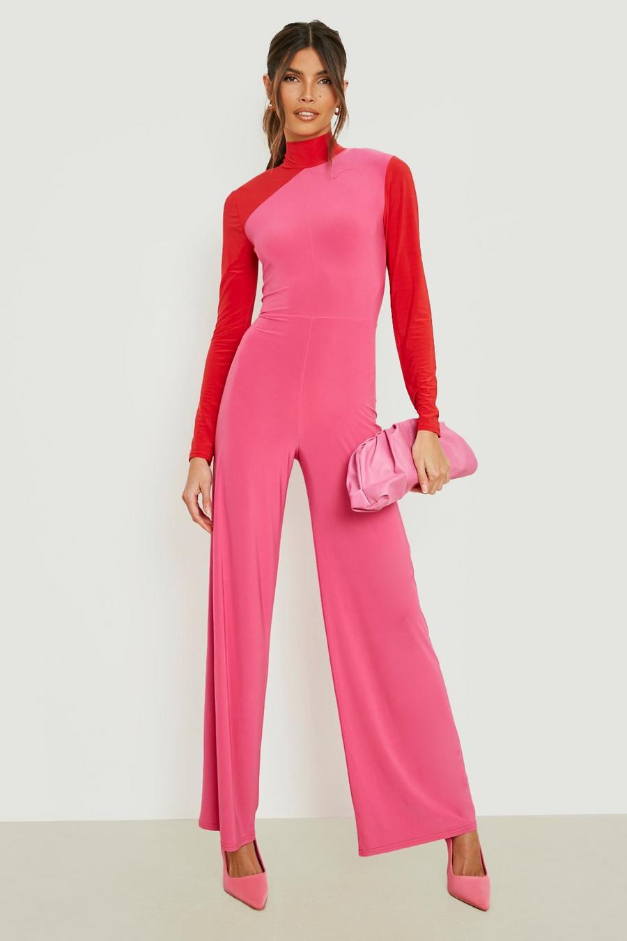 Pink Jumpsuit med vida ben image number 1