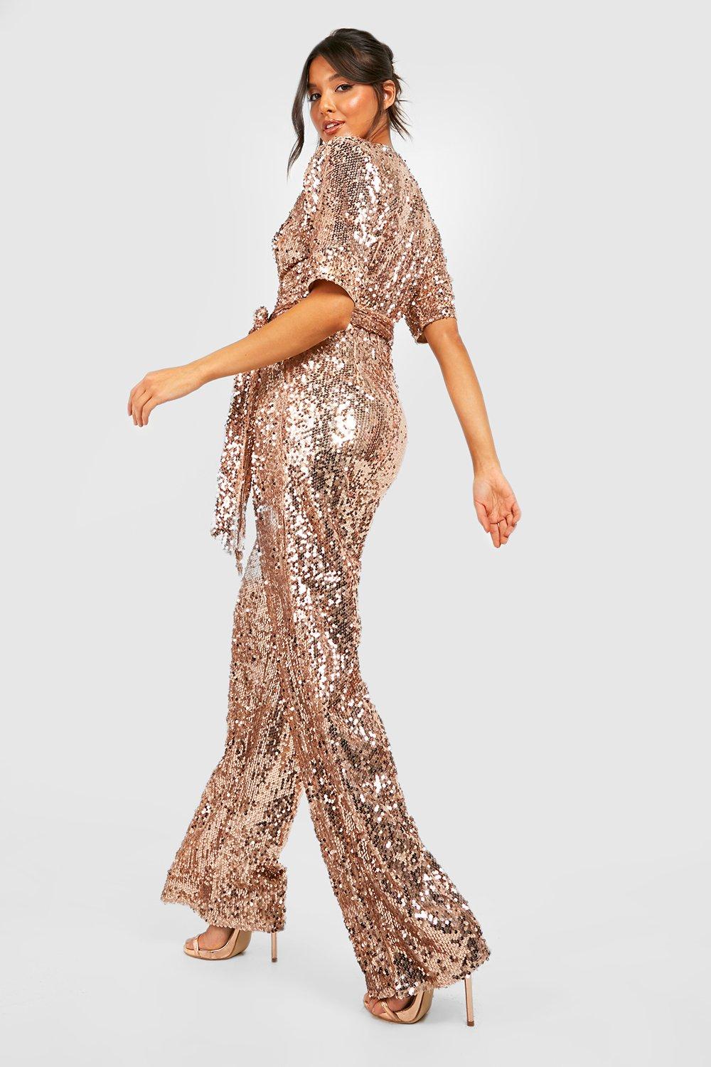 Boohoo store sequin jumpsuit