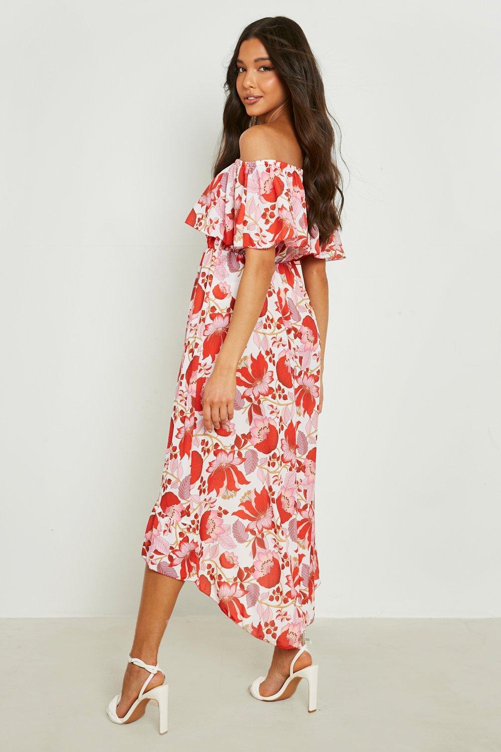 River island red hot sale bardot maxi dress