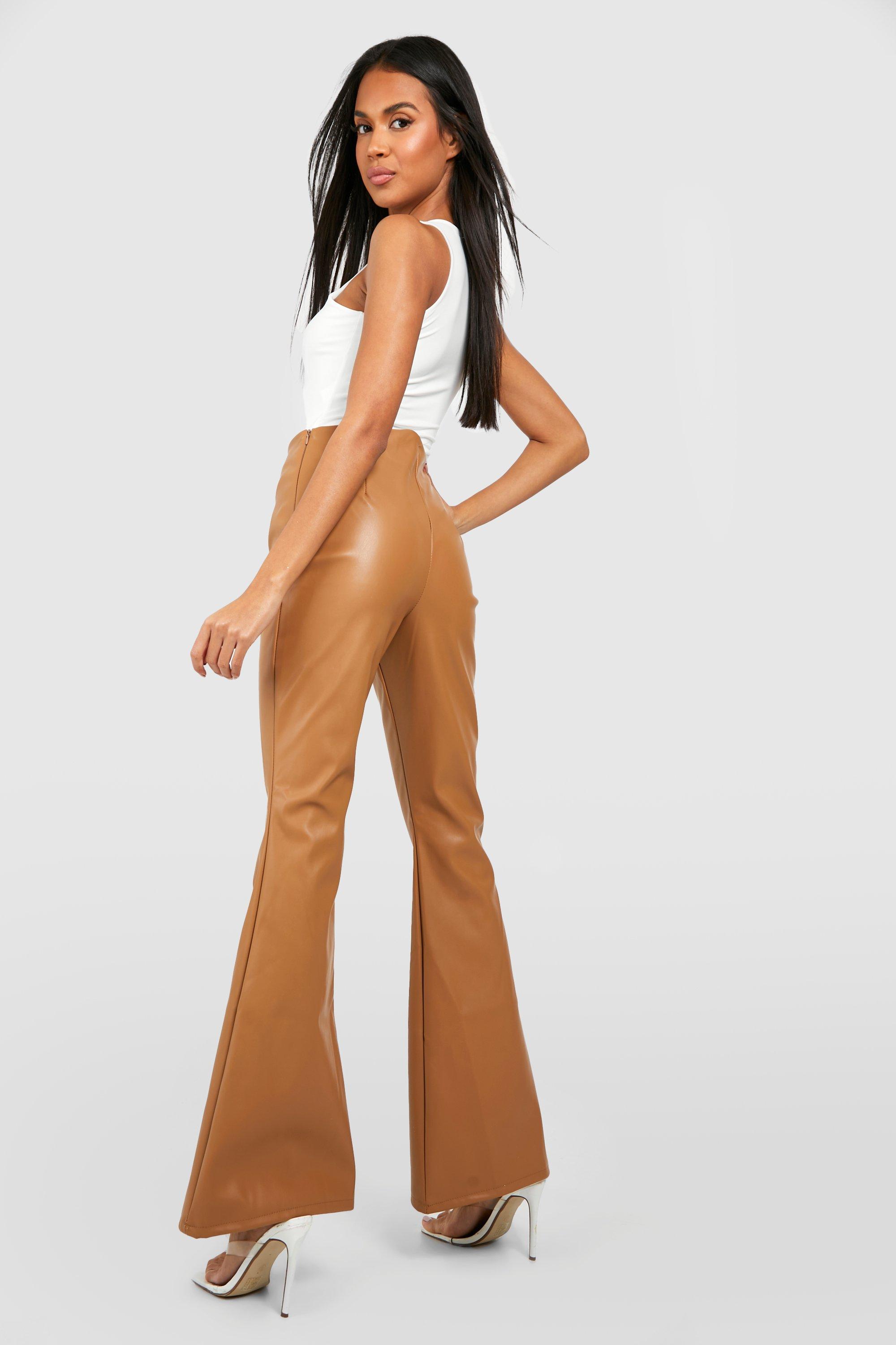 Faux Leather Fit & Flare Pants