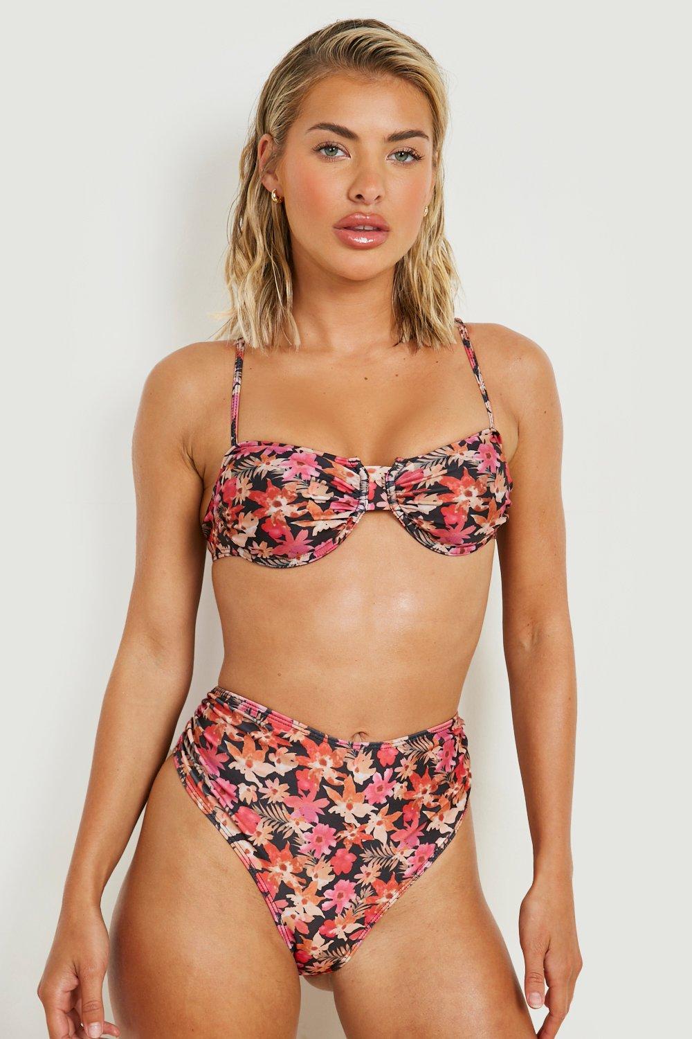 Maillot de bain discount taille haute fleuri