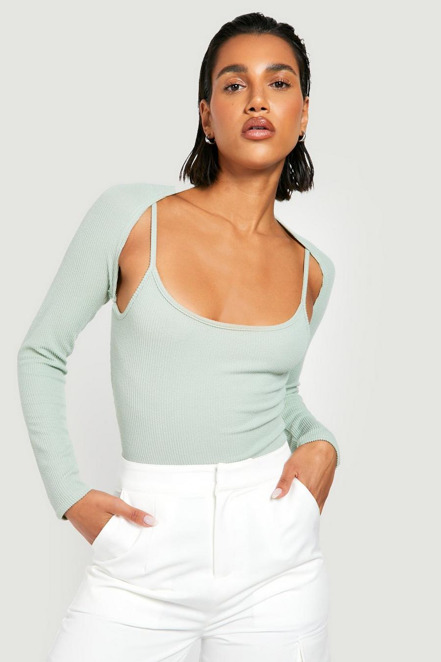 Mint green Ribbad body med cut-out image number 1