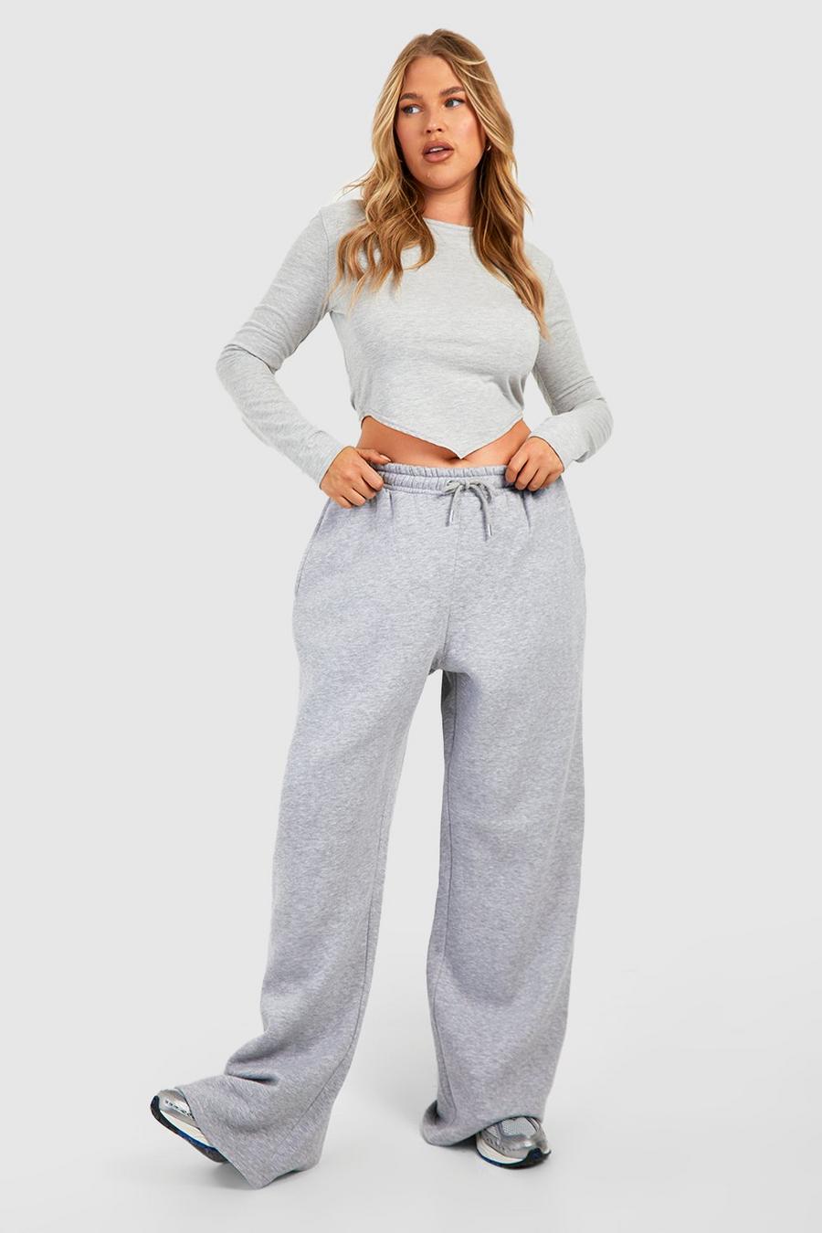 Grey marl Plus Wide Leg Joggers image number 1