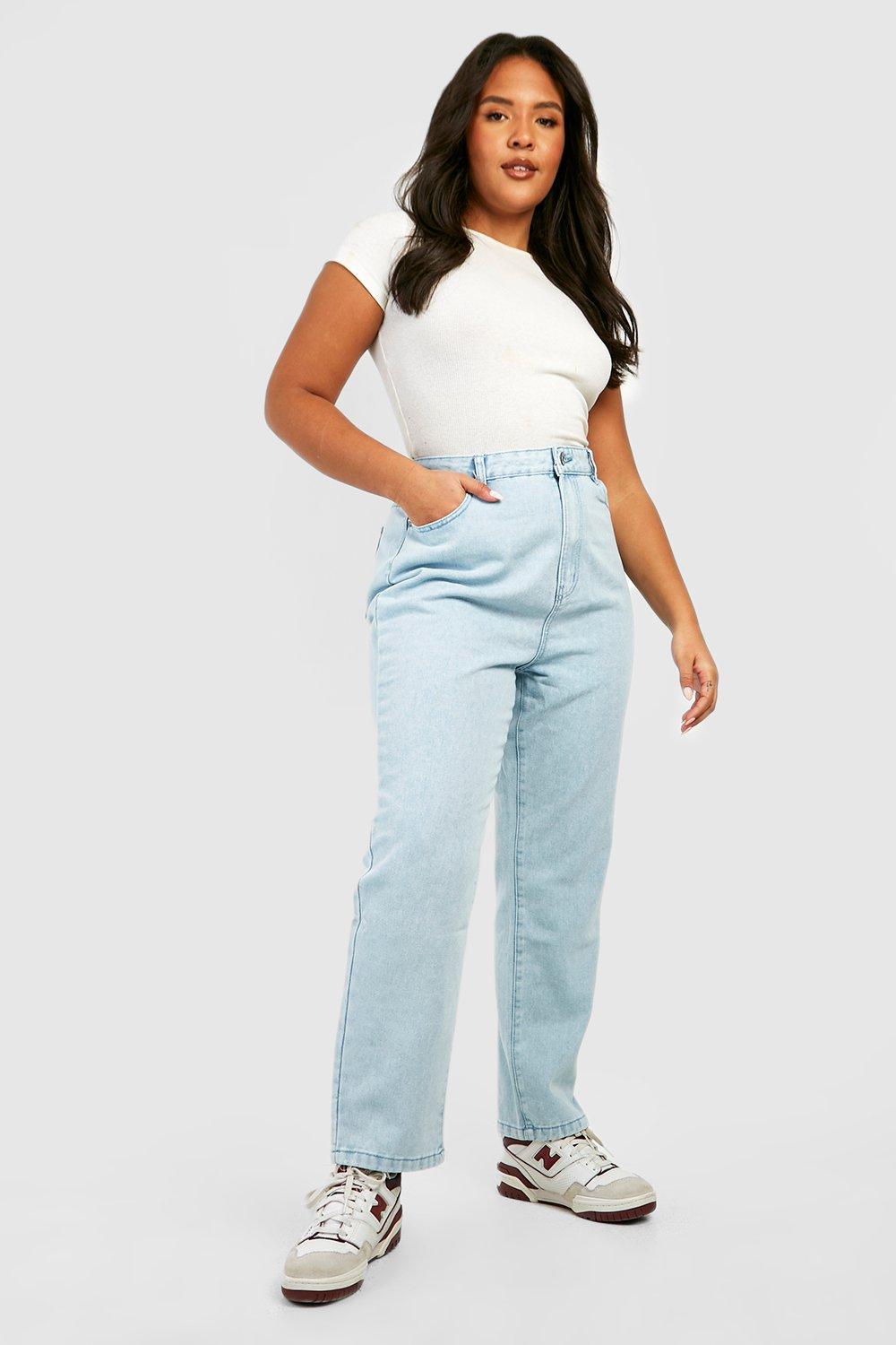 Plus Size High Waisted Denim Mom Jeans