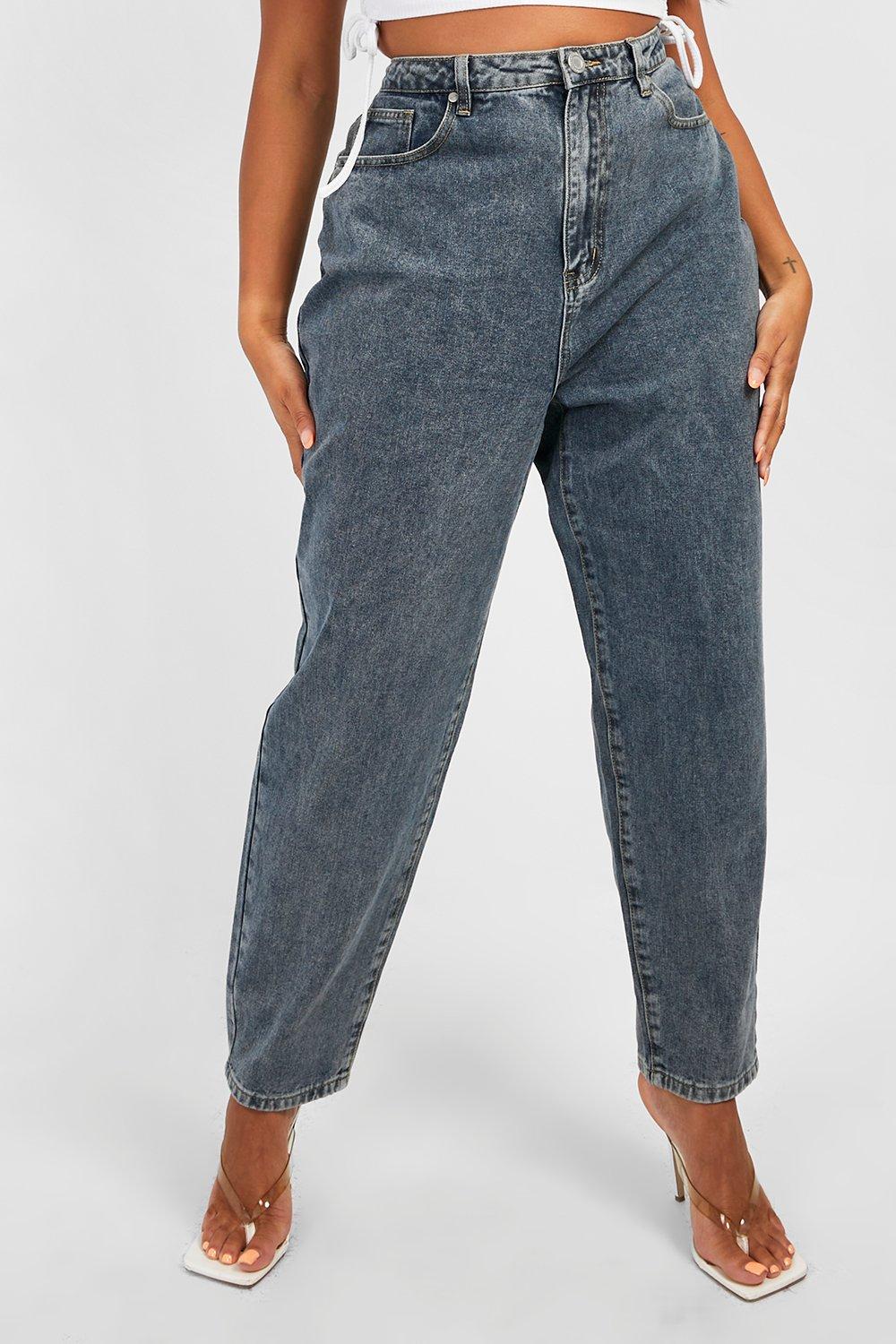 Plus Size High Waisted Denim Mom Jeans