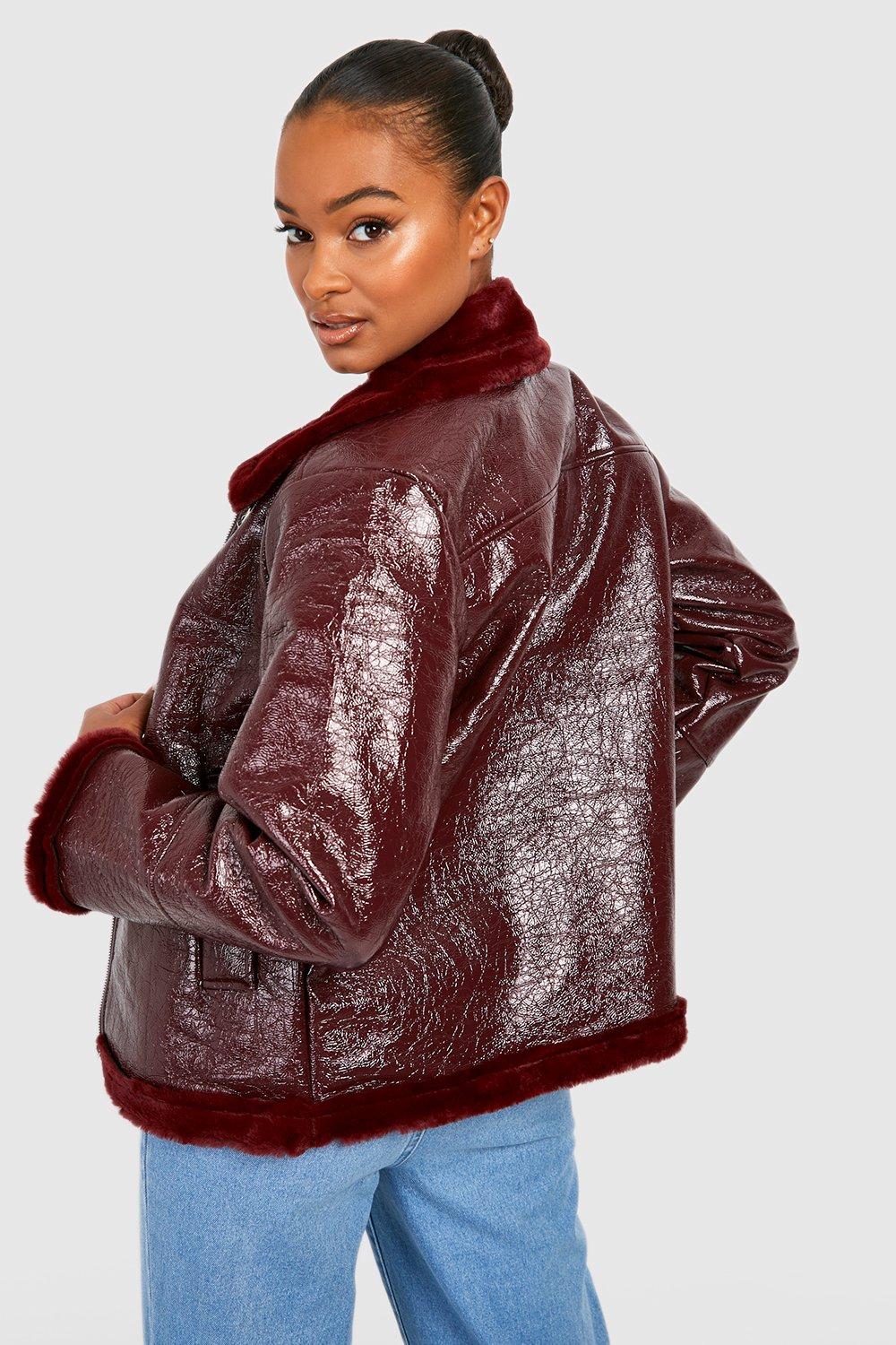 Wine on sale aviator jacket