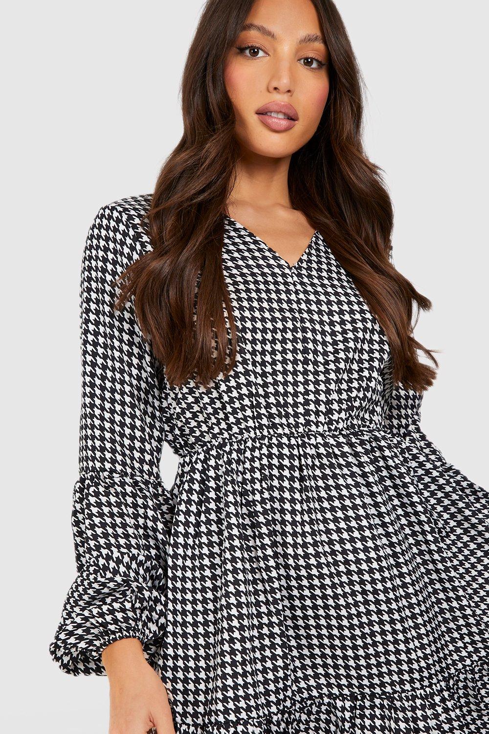 Boohoo best sale dogtooth dress