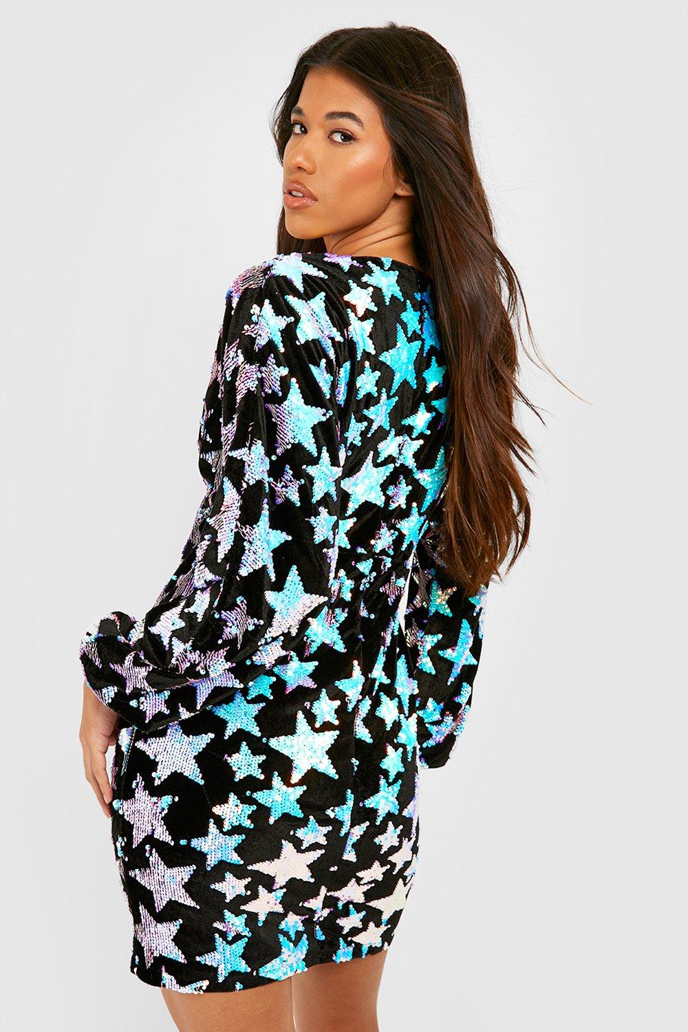 Boohoo black 2024 star dress