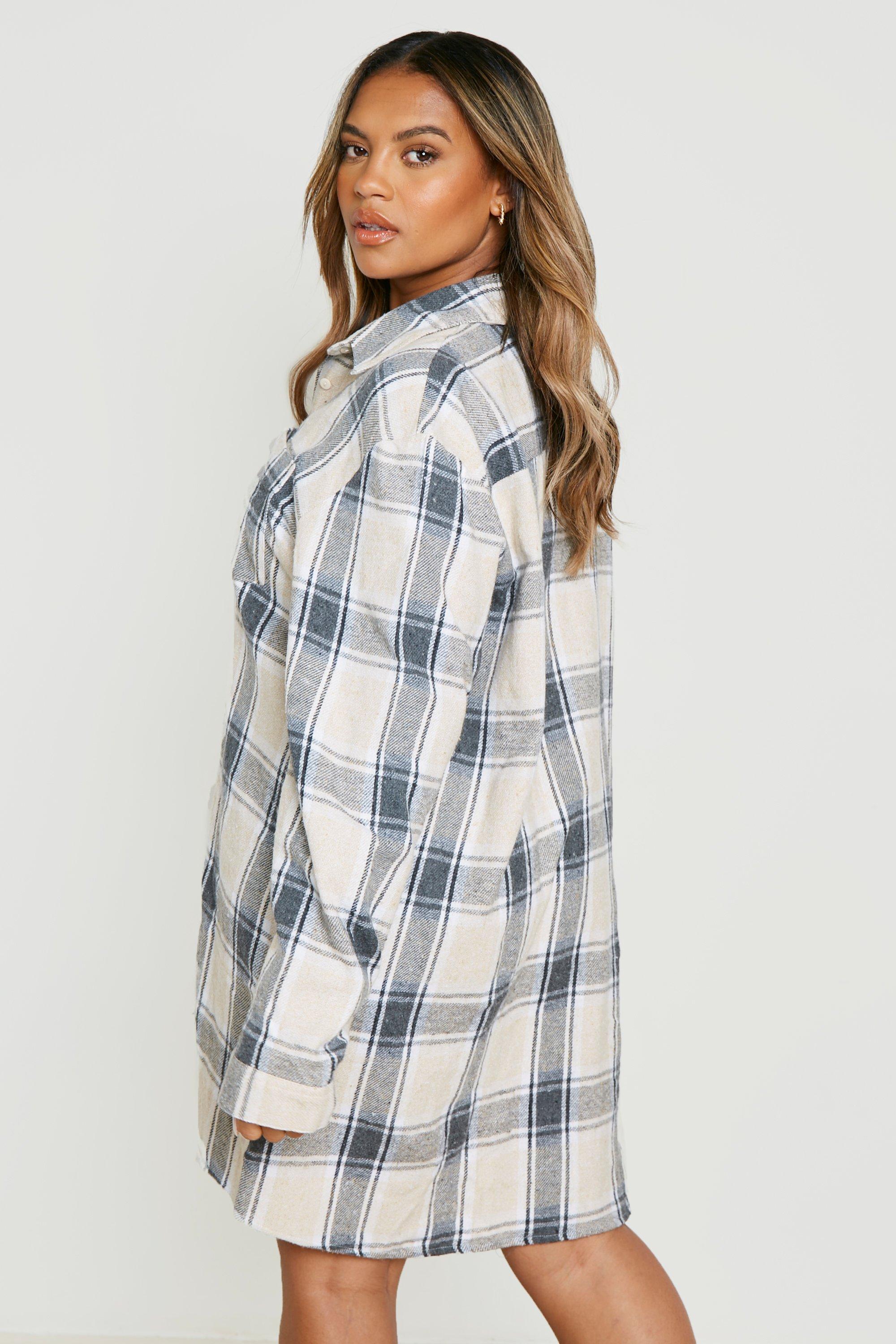 RED AND WHITE PLAID PATTERN DRESS IN BRUSHED FLANNEL, BABY