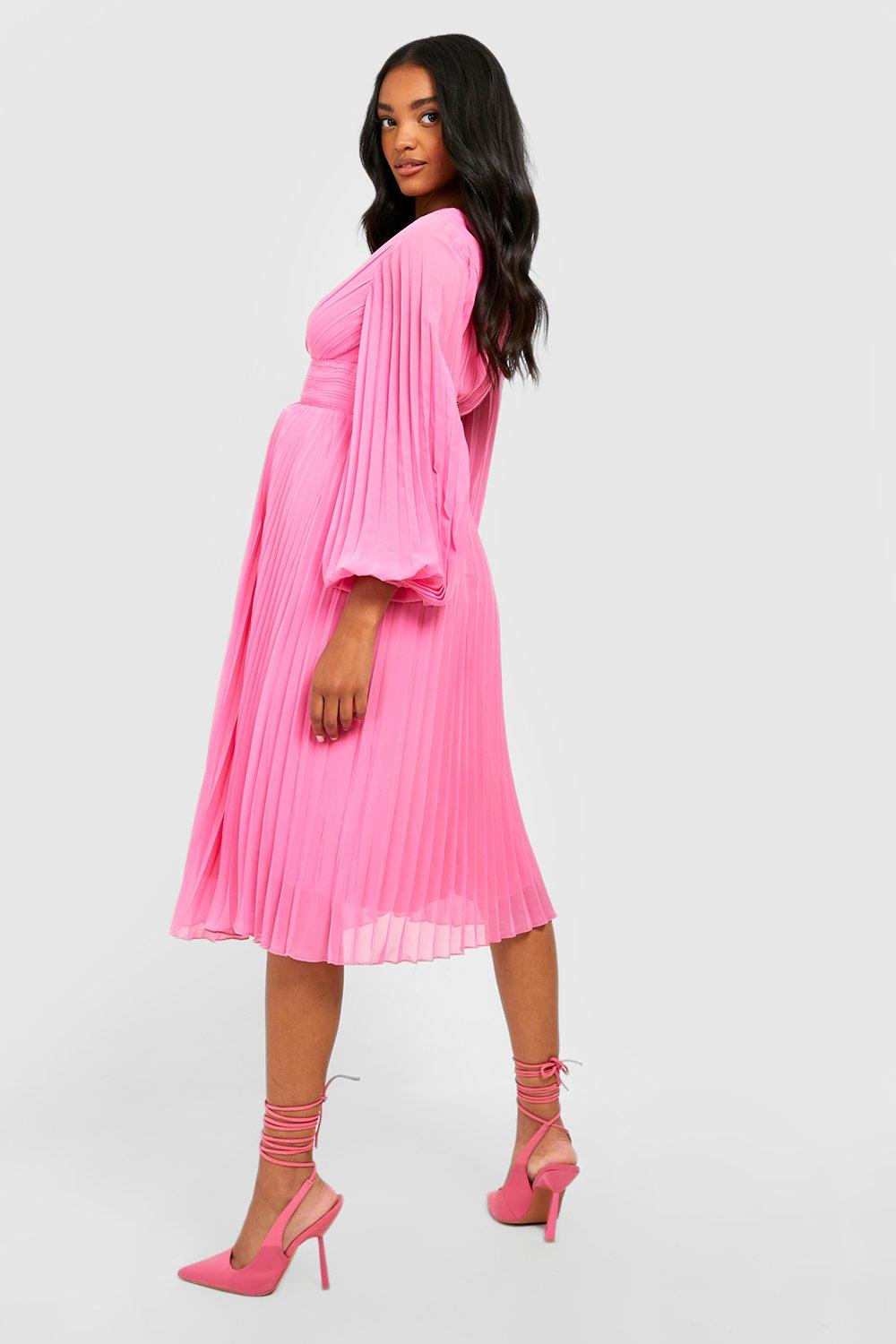 Pleated crop store top midi dress