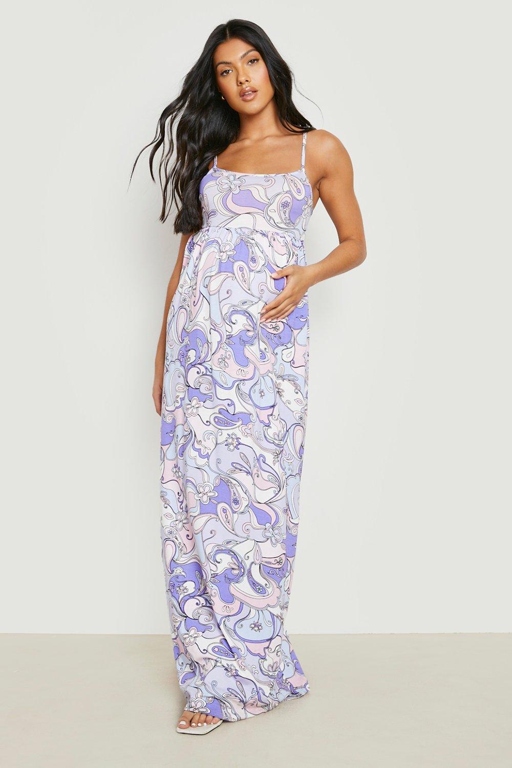 Maternity Floral Strappy Maxi Dress boohoo UK