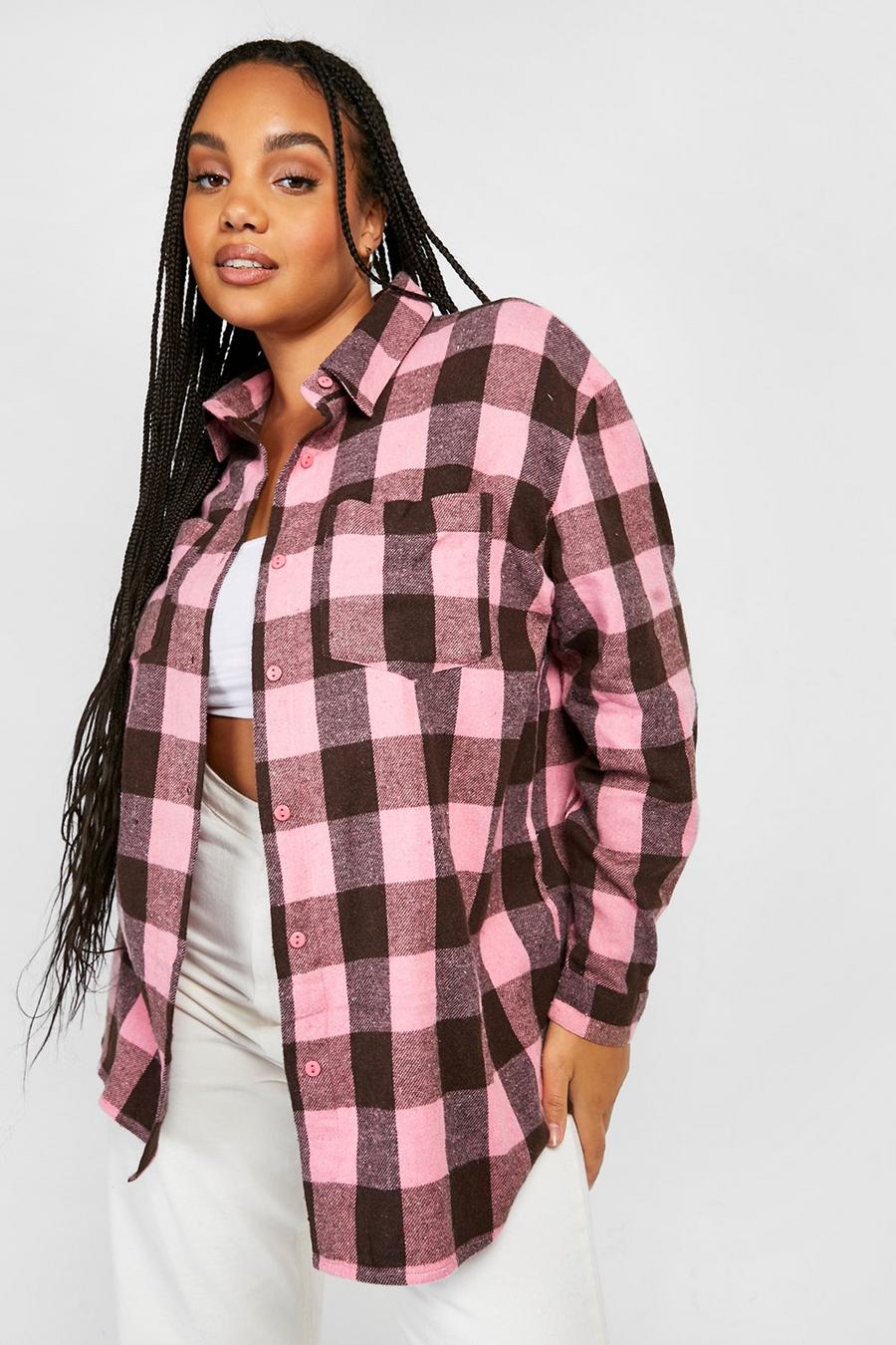 Pink Plus Brushed Flannel Shirt