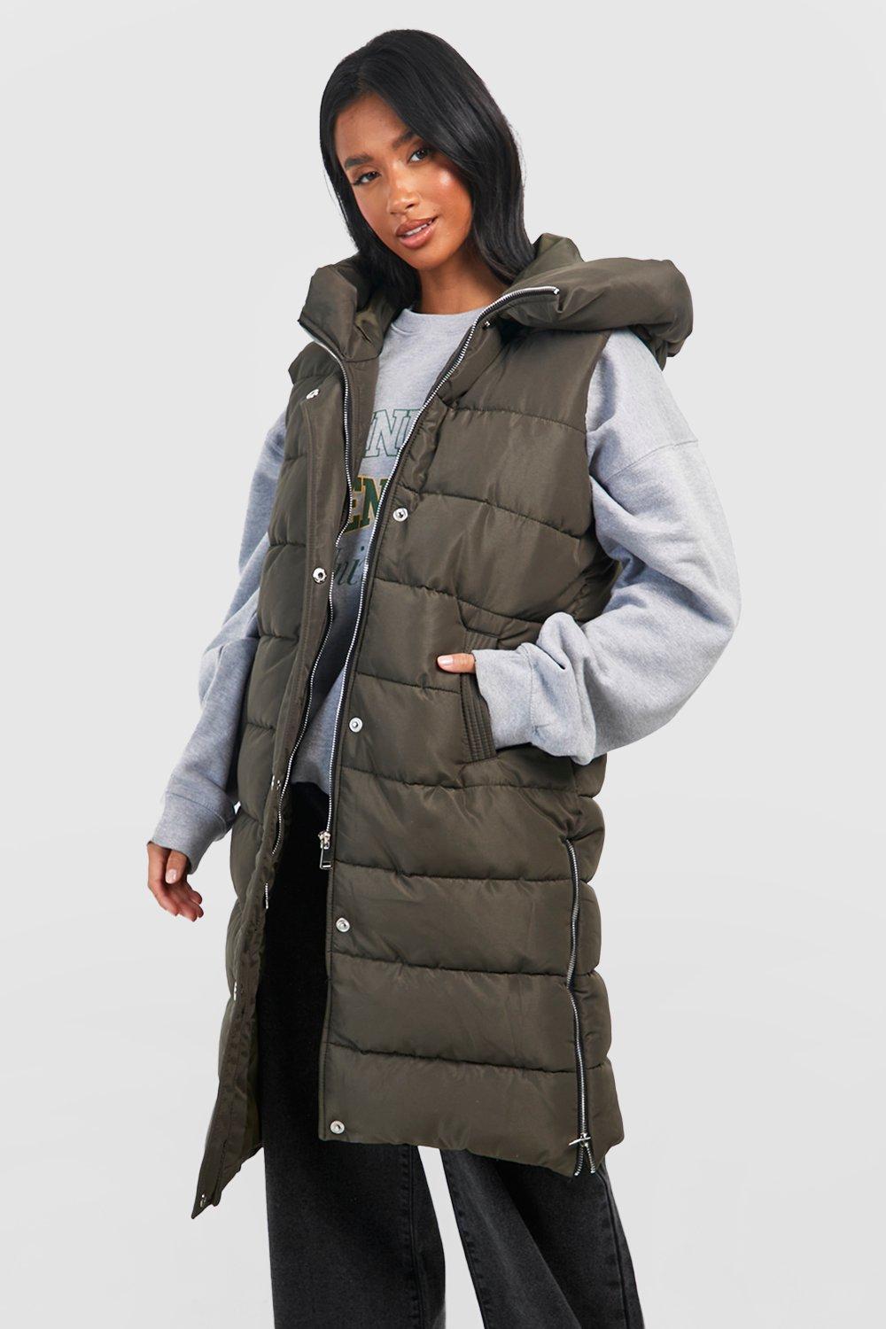 Long hooded gilet womens hotsell