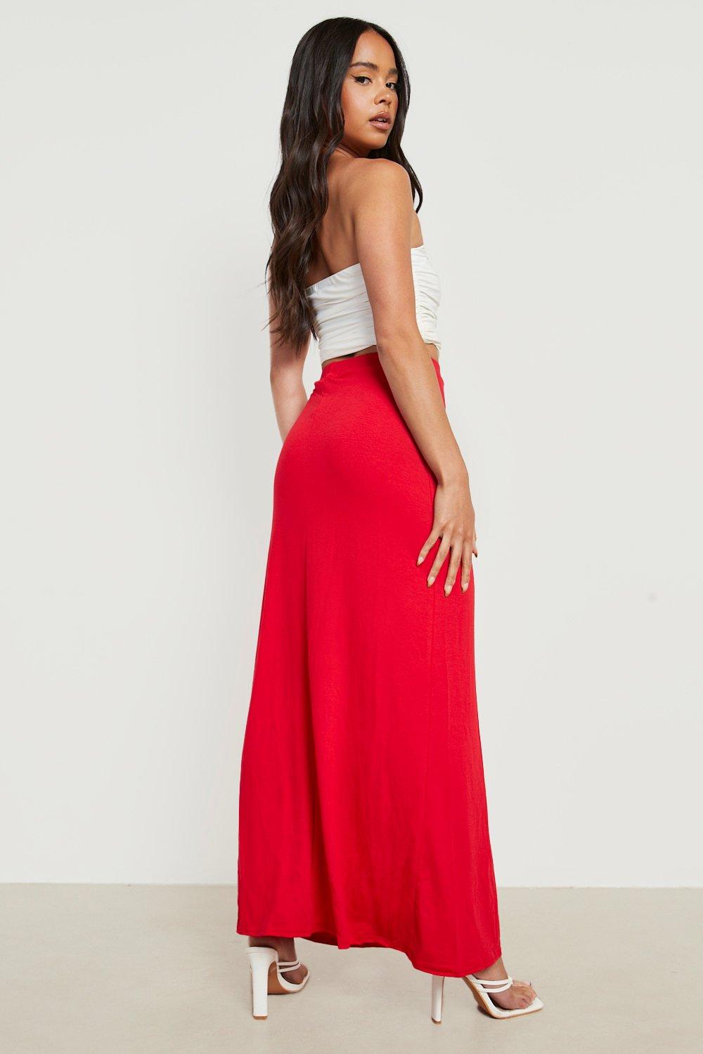 Petite red outlet maxi skirt