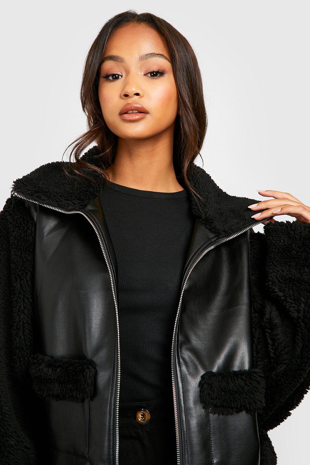 Boohoo shearling jacket best sale